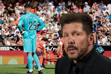 Además de perder 3 a 0 ante Valencia, el Atlético Madrid recibio la mala noticia por la lesión de una de sus estrellas.