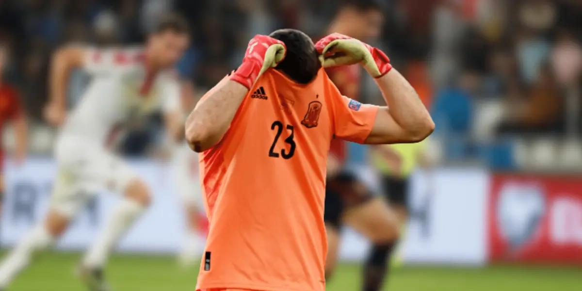 Al arquero Unai Simón se le ha escapado una bola y ha hecho un papelón: descuenta Georgia, aunque ya está liquidado