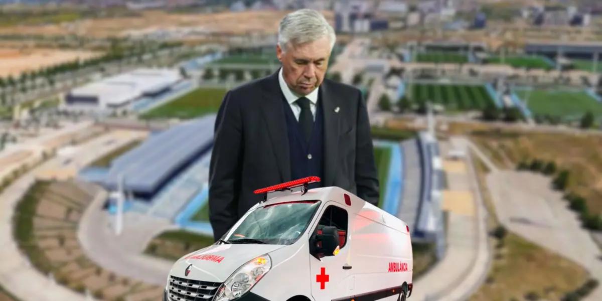 Alarmas en el Madrid, Ancelotti lo quiere en 2025 y hoy cayó lesionado