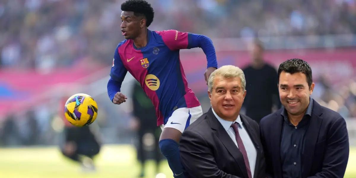 Alejandro Balde - Deco - Joan Laporta (Foto: X)