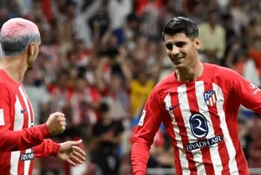 Álvaro Morata anotó con un impecable cabezazo el 1 a 0 en el derby y poco le importó su pasado en Real Madrid