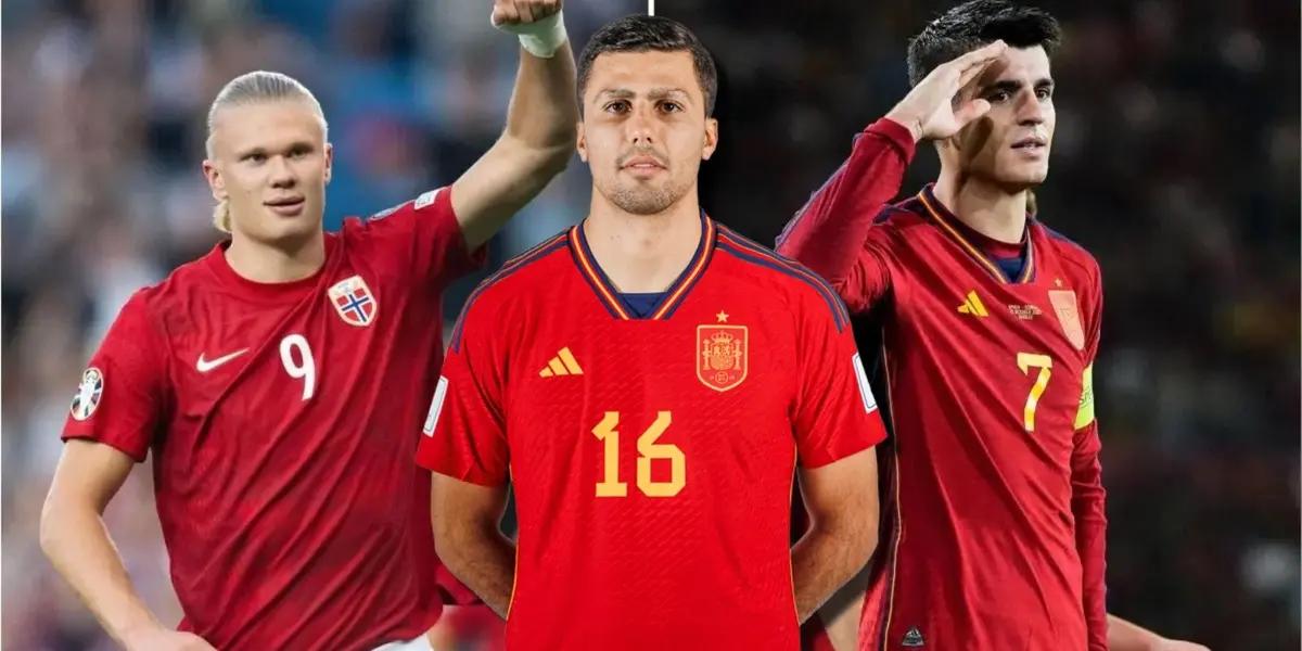 Álvaro Morata le quitó el gol a Rodri, en el cotejo que se jugó entre la Selección de España ante Noruega