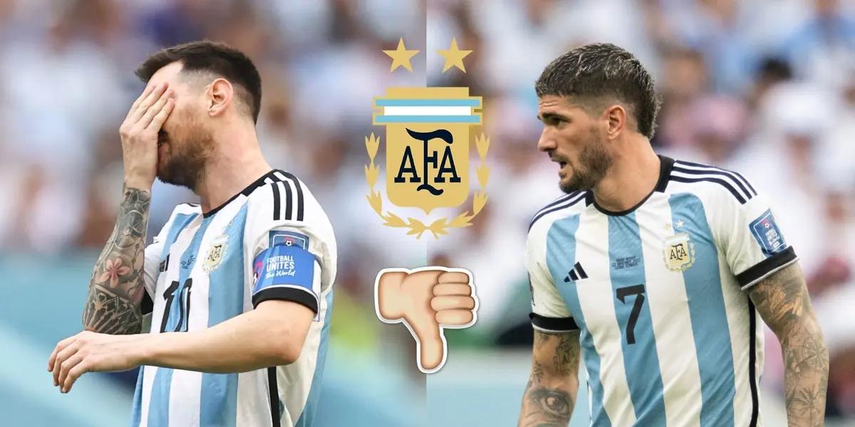 Ambos fueron los que más balones perdieron en la sorpresiva derrota de la Selección Argentina.