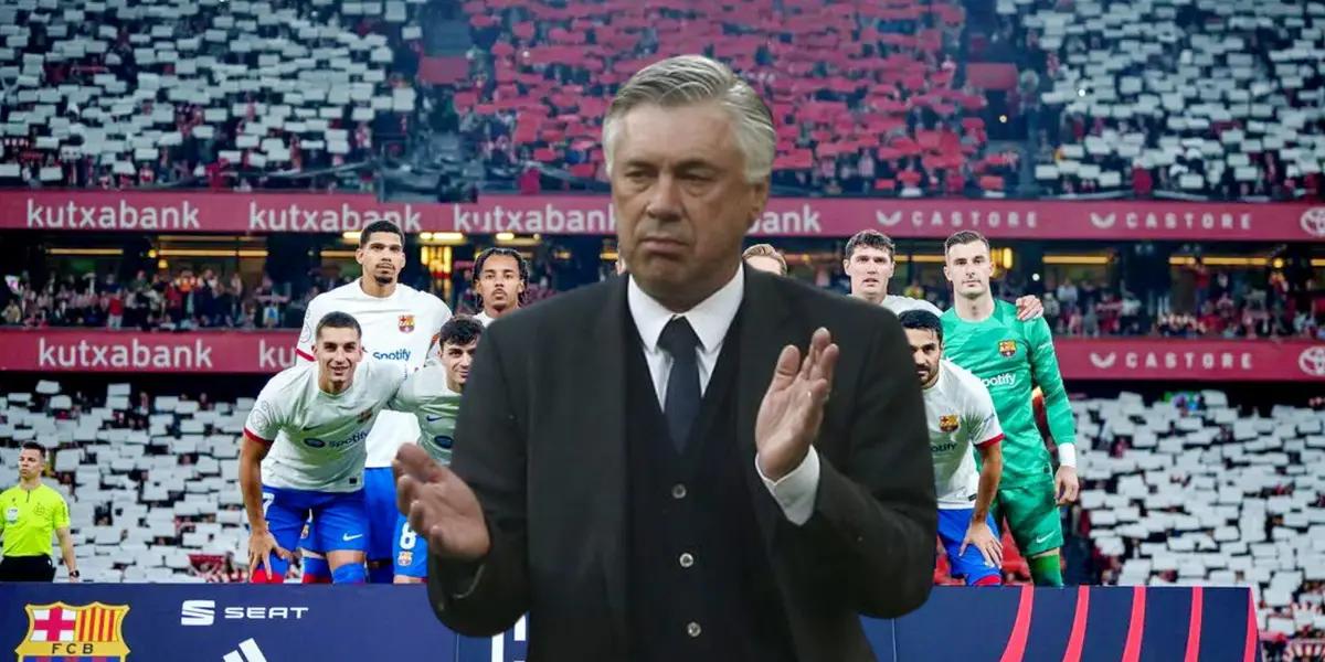 Ancelotti aplaude, jugadores de Barca