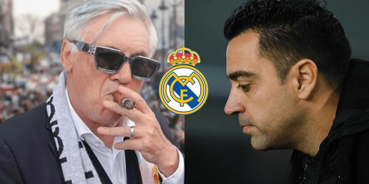 Ancelotti le da una lección de táctica a Xavi.