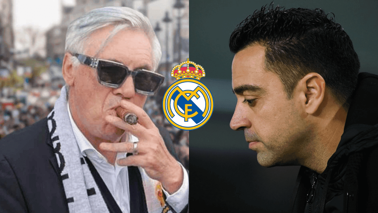 Ancelotti le da una lección de táctica a Xavi.