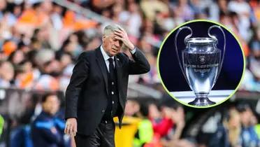 Ancelotti se toma la cabeza en el banquillo del Real Madrid.