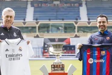 Ancelotti y Xavi antes de la final