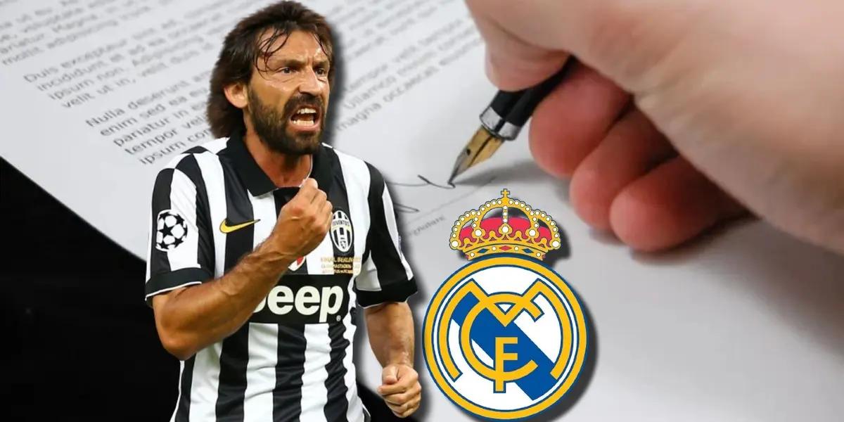 Andrea Pirlo tenía todo listo para llegar al Real Madrid, y ya hasta había firmado el contrato, pero luego se hizo para atrás