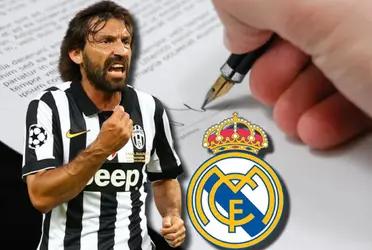 Andrea Pirlo tenía todo listo para llegar al Real Madrid, y ya hasta había firmado el contrato, pero luego se hizo para atrás