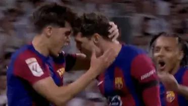Andreas Christensen celebrando el gol del FC Barcelona al Real Madrid