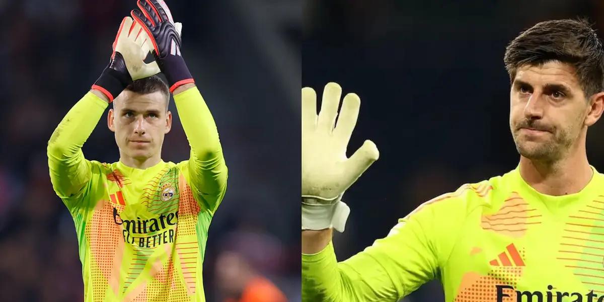 Andriy Lunin y Thibaut Courtois Foto: Real Madrid y Reuters