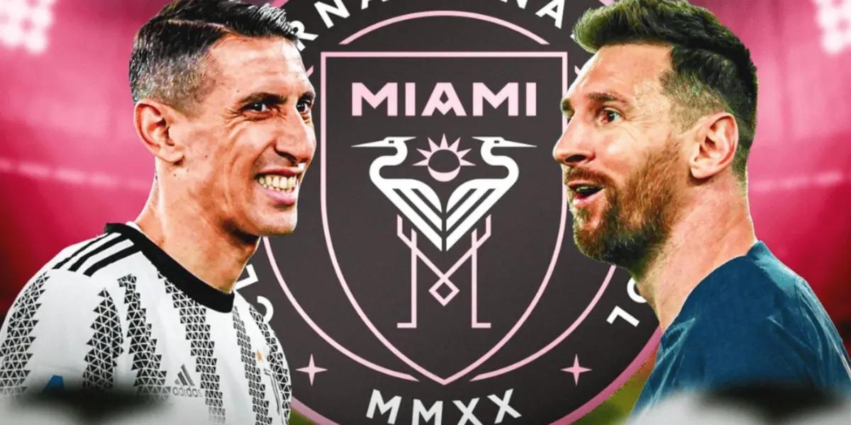 Ángel Di María y Lionel Messi, jugador del Inter Miami de la MLS