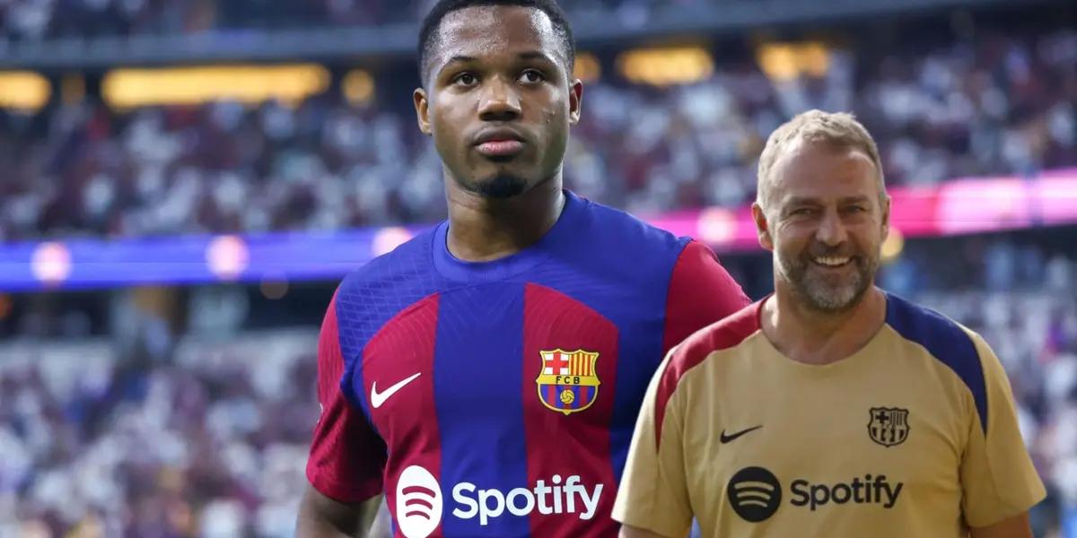 Ansu Fati - Hansi Flick (Foto: FC Barcelona)