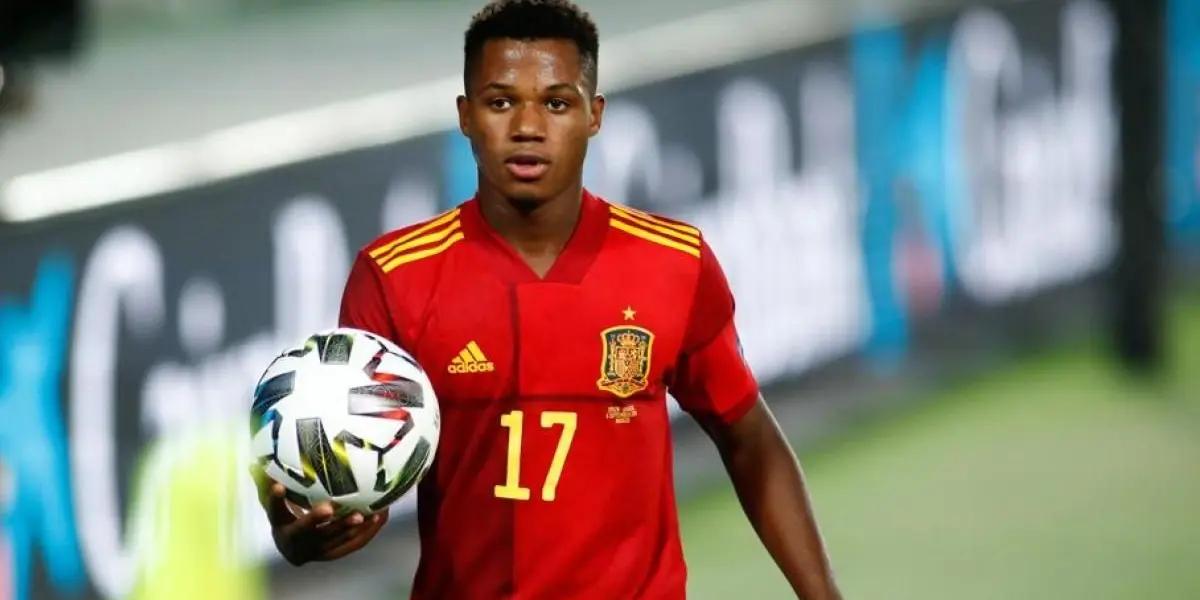 Ansu Fati le da la victoria parcial al seleccionado español.