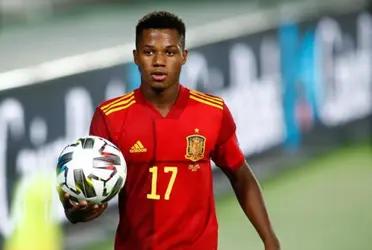 Ansu Fati le da la victoria parcial al seleccionado español.