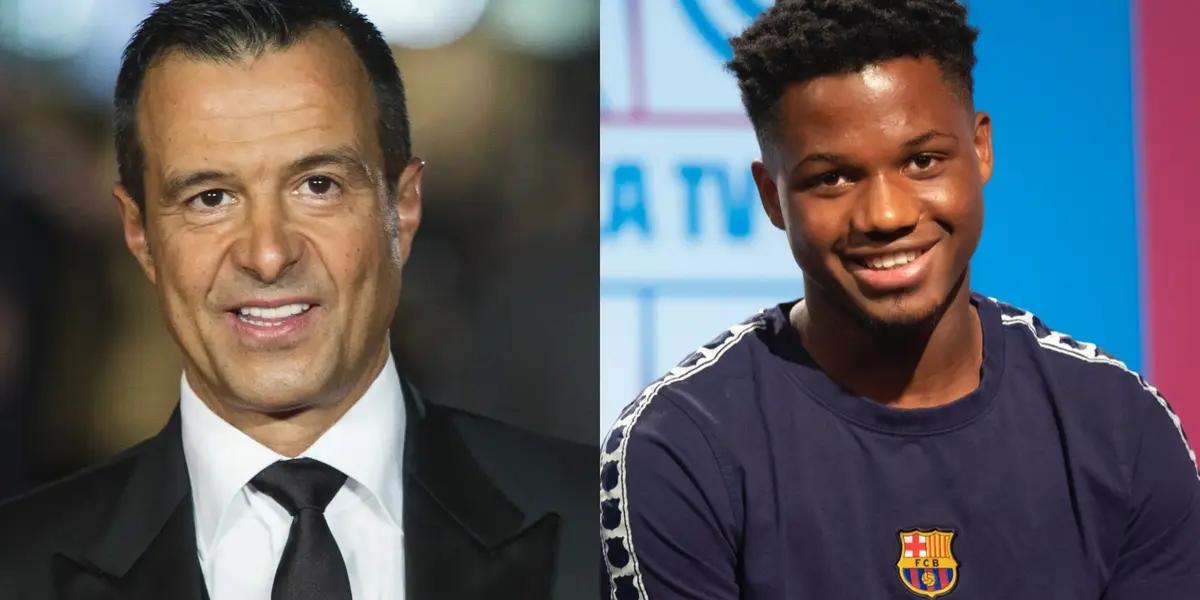 Ansu Fati puede salir del FC Barcelona y Jorge Mendes encontrarle equipo de manera inmediata