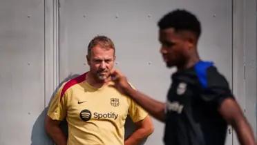 Ansu Fati y Hansi Flick / Foto: FC Barcelona