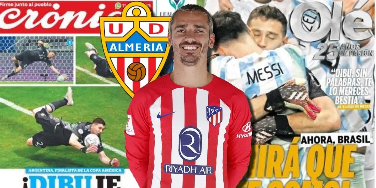 Antoine Griezmann se sacudió el mal partido del FC Barcelona y ante Almería ahora es la gran figura que tiene el Atlético de Madrid