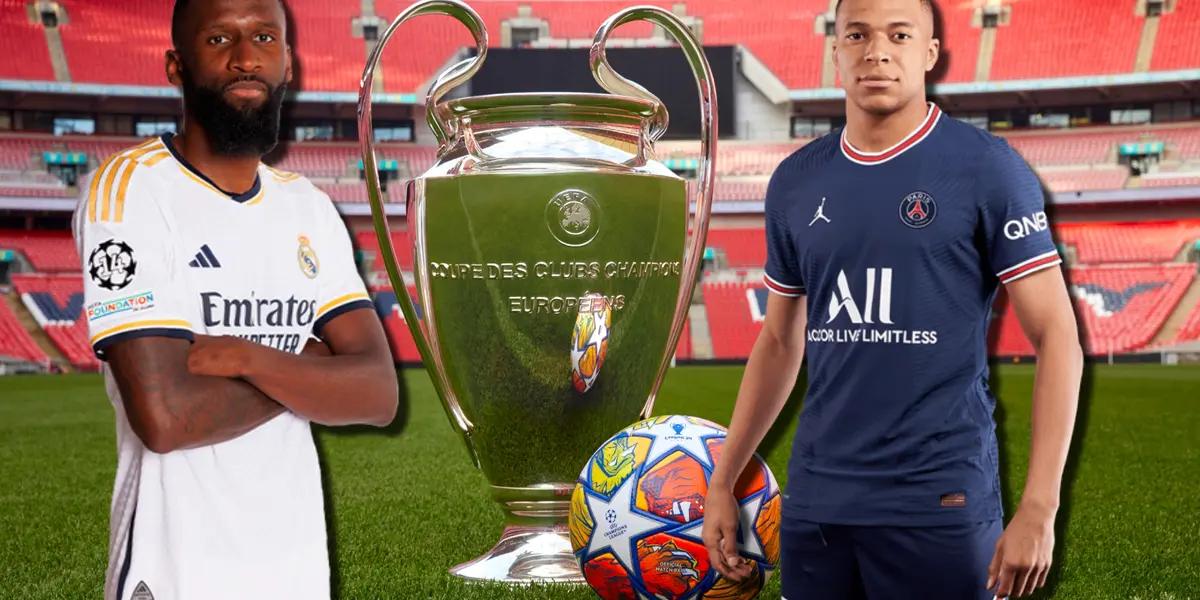 Antonio Rudiger, jugador del Real Madrid, y Kylian Mbappé del PSG