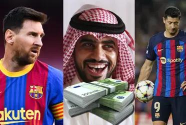 Arabia también quiere llevarse a Robert Lewandowski y esta fortuna quiere FC Barcelona mientras Lionel Messi espera expectante