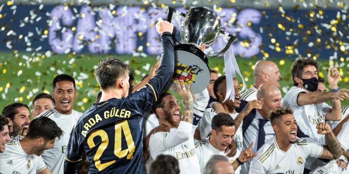 Arda Guler, jugador del Real Madrid, celebrando su gol ante Real Sociedad