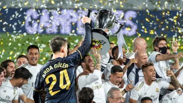 Arda Guler, jugador del Real Madrid, celebrando su gol ante Real Sociedad