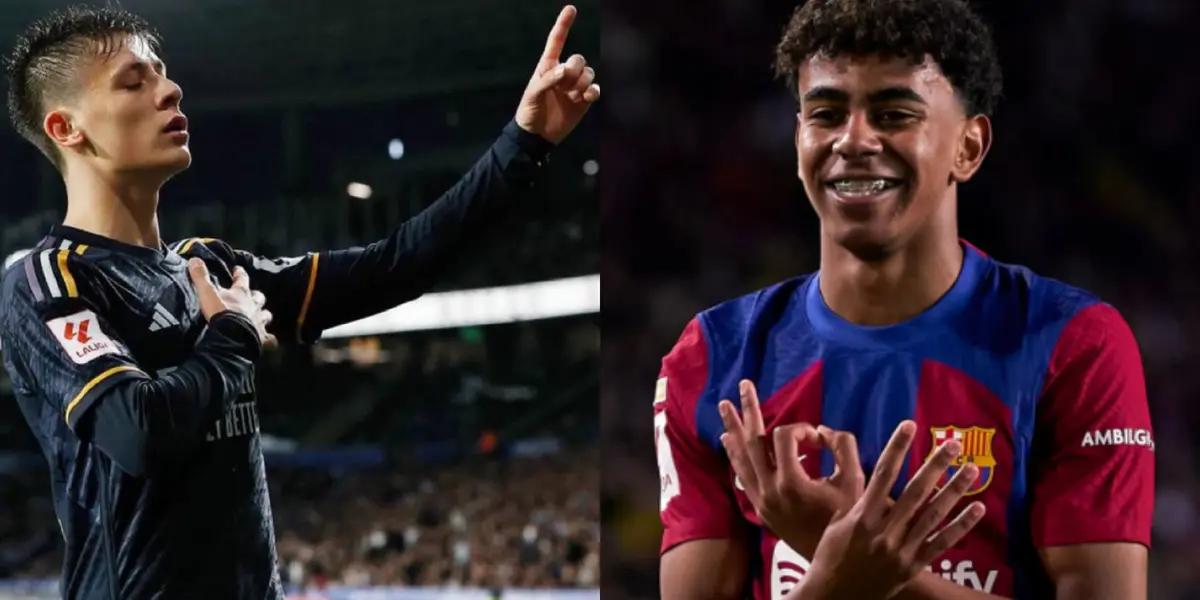 Arda Guler, jugador del Real Madrid, y Lamine Yamal del FC Barcelona