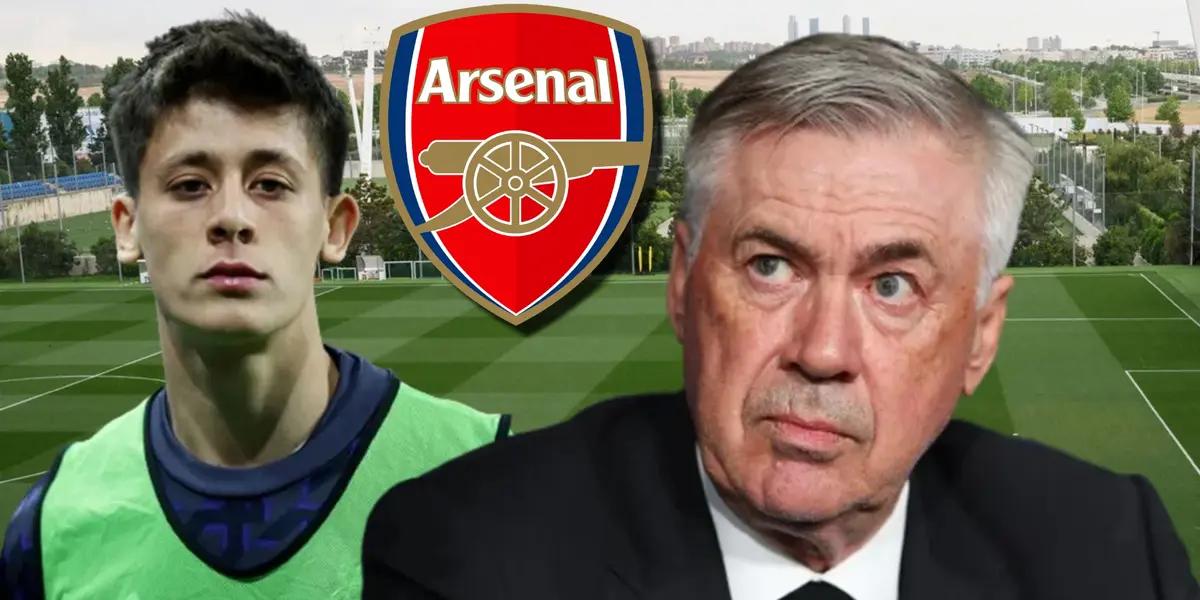 Arda Guler y Carlo Ancelotti del Real Madrid