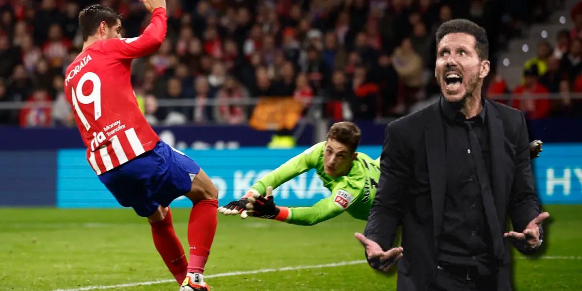 Atlético de Madrid no pudo chutar un penal porque le cobraron fuera de juego a Morata ante Athletic