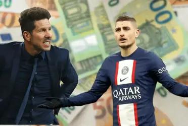 Atlético de Madrid perderá la oportunidad de fichar a Marco Verratti tras la elección de ganar millones en otro club