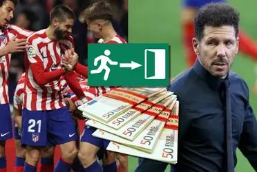 Atlético de Madrid puede sufrir una baja sensible para la próxima temporada, cuando Diego Simeone ya le había encontrado un puesto fijo