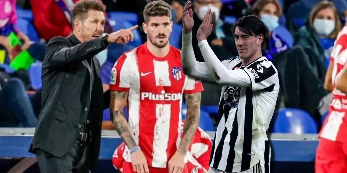 Atlético de Madrid quiere a Vlahovic para su delantera, y la Juventus pide a cambio a Rodrigo De Paul