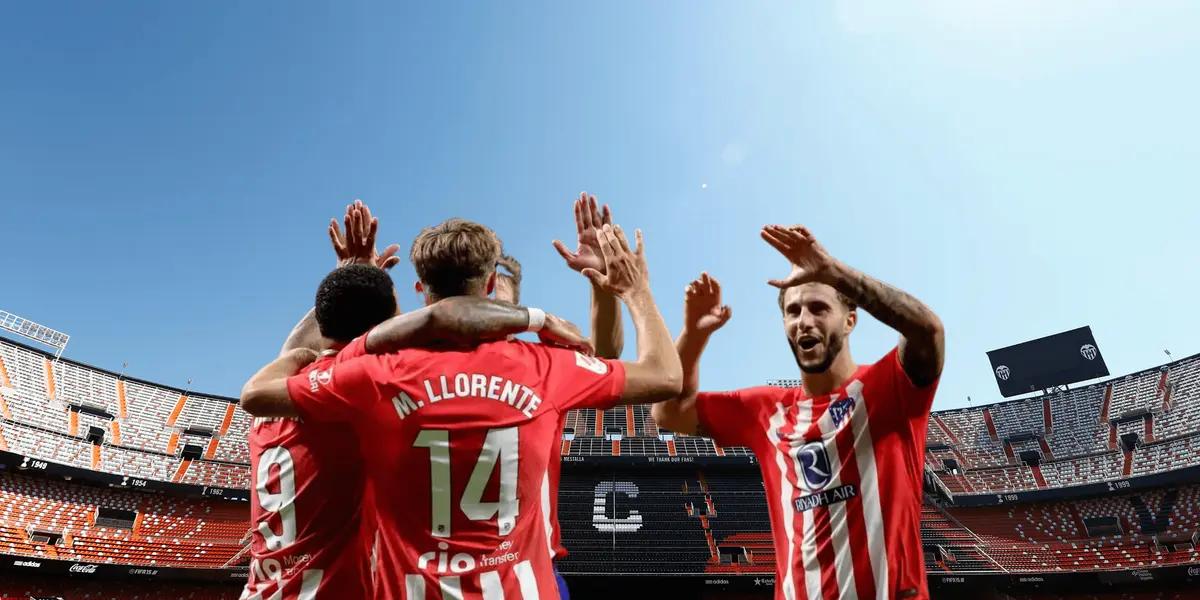 Atlético de Madrid se prepara para una visita de riesgo ante Valencia en Mestalla con varias modificaciones