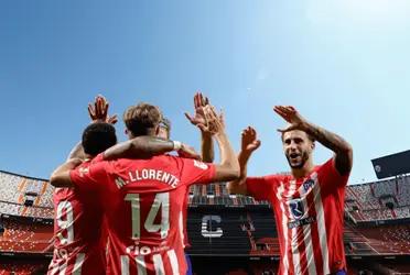 Atlético de Madrid se prepara para una visita de riesgo ante Valencia en Mestalla con varias modificaciones