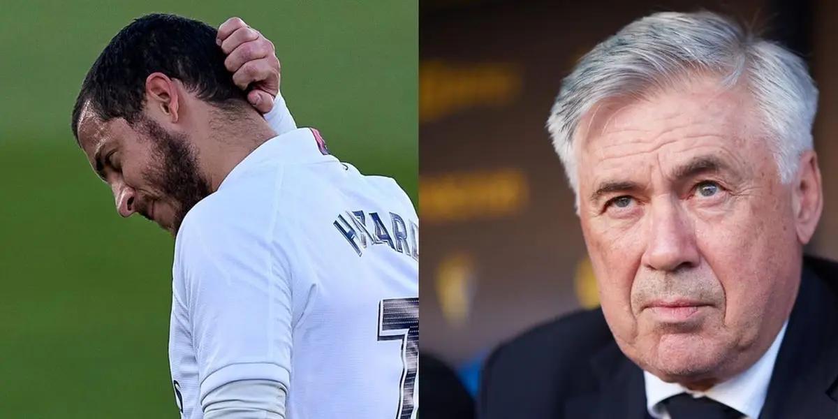 Aún con el partido definido, Carlo Ancelotti no le dio ni un minuto de juego a Eden Hazard quien podría irse antes del final del mercado de pases.