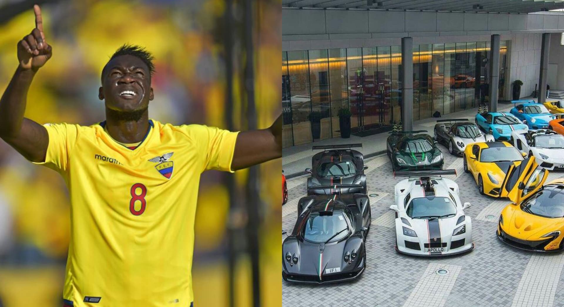 Aunque ha estado muy lejos de lo hecho en cancha por Aubameyang, Felipe Caicedo puede presumir de tener una colección de autos de lujo comparable a la del actual delantero del Barcelona.