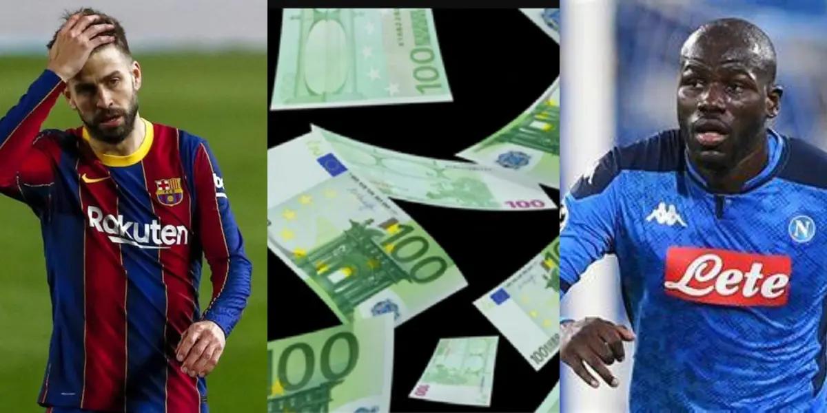 Barcelona insiste por un viejo anhelo, Kalidou Koulibaly. Pero a pesar de que solo le resta un año de contrato, el Napoli no baja sus pretensiones de 40 millones de euros. En caso de que el club culé pague esa cifra, el defensor senegalés terminará costando ocho veces más que Gerard PIqué quien fue adquirido por solo 5 millones.