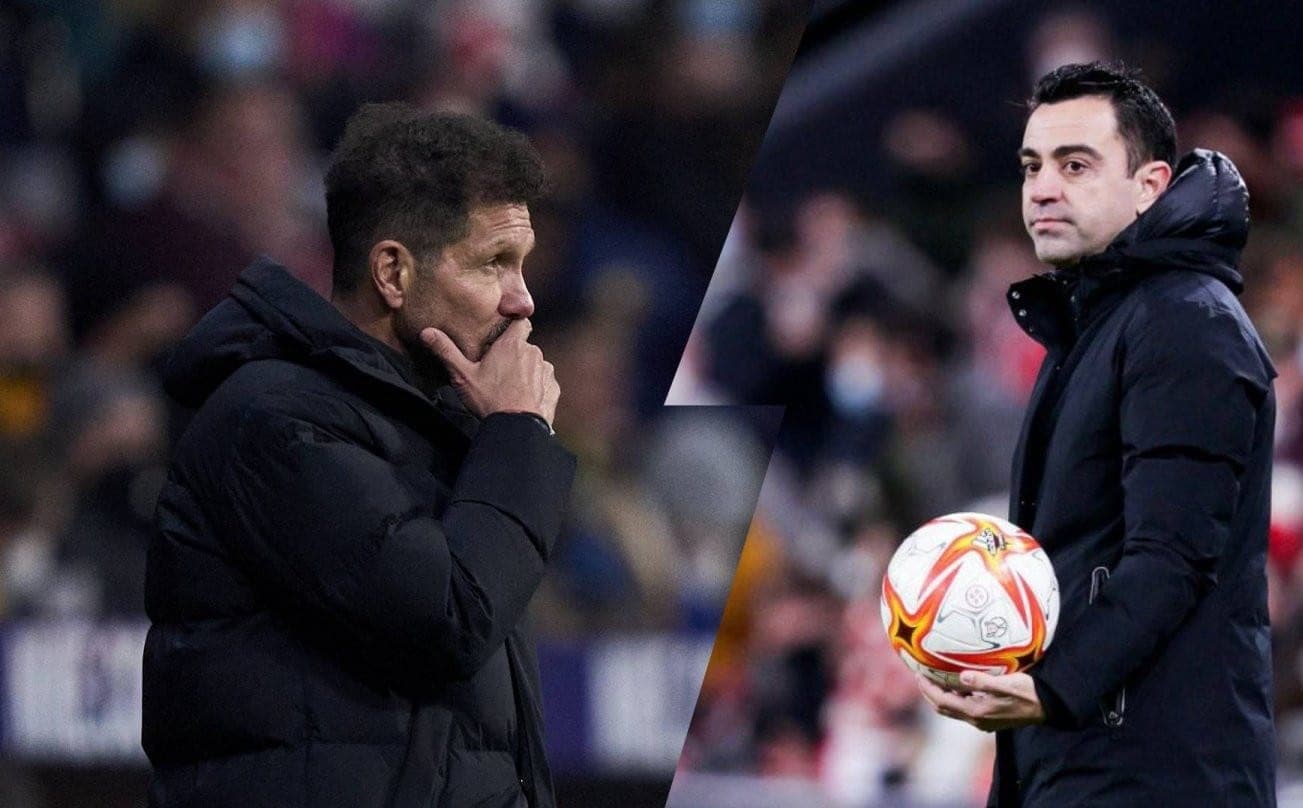 Barcelona y Atlético Madrid juegan por la fecha 23 de la Liga este domingo y en la semana se ha planteado el enfrentamiento dialéctico de estilos entre Simeone y Xavi con declaraciones cruzadas entre los entrenadores.