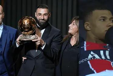Benzema le da una nueva lección de humildad a Kylian Mbappé en la gala del Balón de Oro.