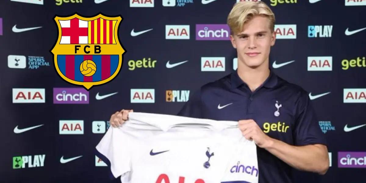 Bergvall en la presentación con el Tottenham