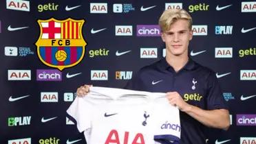 Bergvall en la presentación con el Tottenham