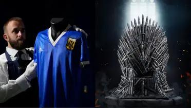 Camiseta Maradona y Trono de Hierro Foto: Voz de América y Pinterest
