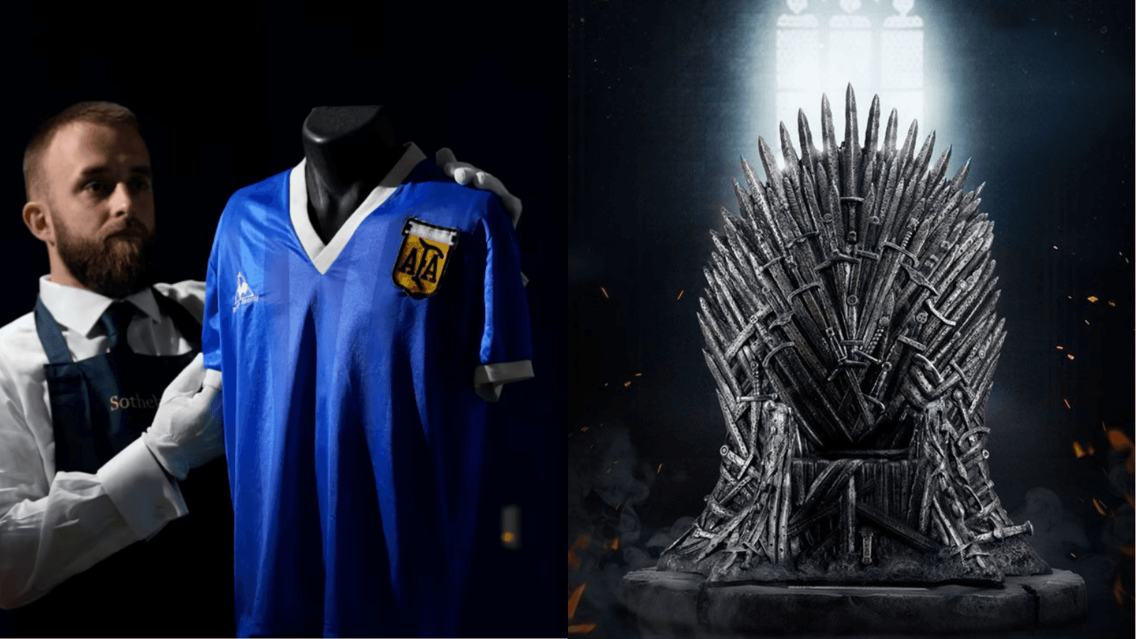 Camiseta Maradona y Trono de Hierro Foto: Voz de América y Pinterest