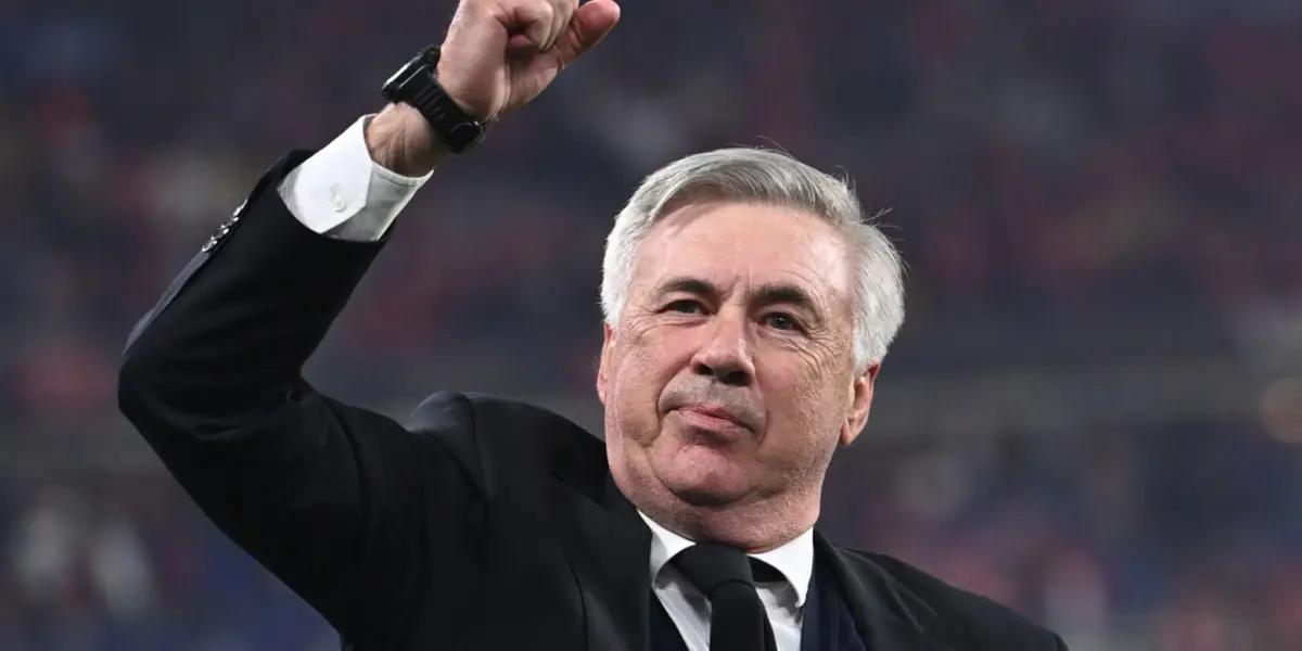 Carlo Ancelott, entrenador del Real Madrid celebrando