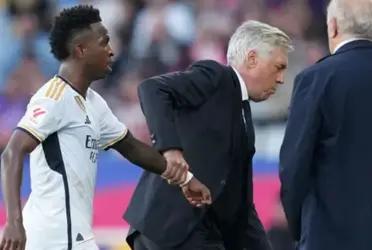 Carlo Ancelotti celebró el tanto de Vinicius en el Real Madrid en Champions League, más que el de Brahim Díaz y Rodrygo