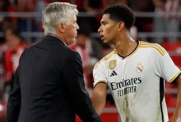 Carlo Ancelotti defendió a Jude Bellingham, a quien lo cuestionan ahora que es figura en el Real Madrid