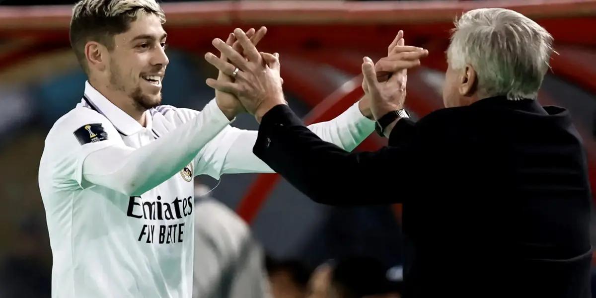 Carlo Ancelotti en una mini rueda de prensa antes del partido ha resaltado el juego de dos de sus jugadores