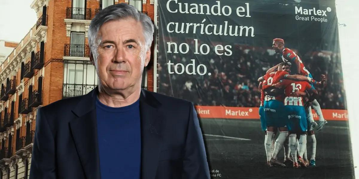 Carlo Ancelotti habló sobre el partido que viene para el Real Madrid, ante Girona, que pusieron un cartel en la ciudad