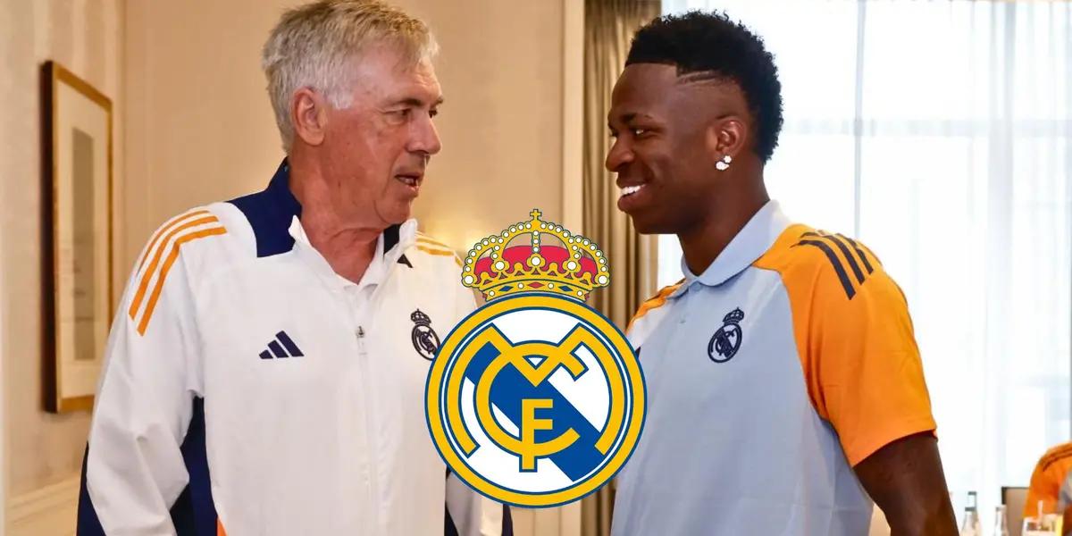 Carlo Ancelotti - Vinicius Jr. (Foto: X)